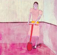 Girl on Scooter by Jenny Watson contemporary artwork painting