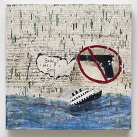 Message in a Bottle by Squeak Carnwath contemporary artwork mixed media