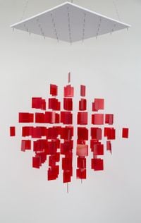 Continuel Mobile rouge by Julio Le Parc contemporary artwork installation