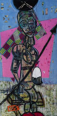 Abo Hinsan by Jean-Baptiste Djéka contemporary artwork painting, works on paper