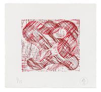 1+1=10 Red/Dark Red by Richard Deacon contemporary artwork print