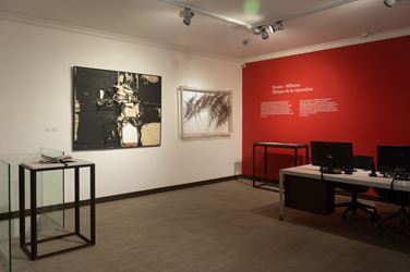 Exhibition view: Manuel Rivera & Manolo Millares, Rivera – Millares: Ethics of Reparation, Galeria Mayoral, Paris (14 January–3 April 2021). Courtesy Galeria Mayoral. 