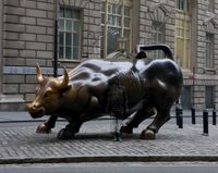 Hiding in New York No. 1 - Wall Street Bull by Liu Bolin contemporary artwork photography
