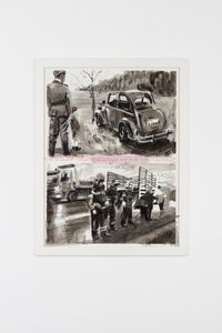 Highway Wreck Drawing (Car Is Shiny New Yet Old) by David Claerbout contemporary artwork painting, works on paper, drawing