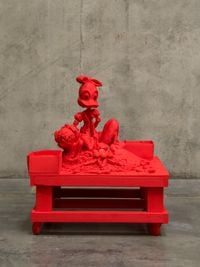 Duck Daisy Table Red by Paul McCarthy contemporary artwork sculpture