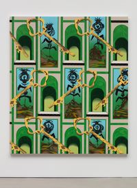 Portrait of a Textile (Art-Deco Toile de Jouy) by Lari Pittman contemporary artwork mixed media
