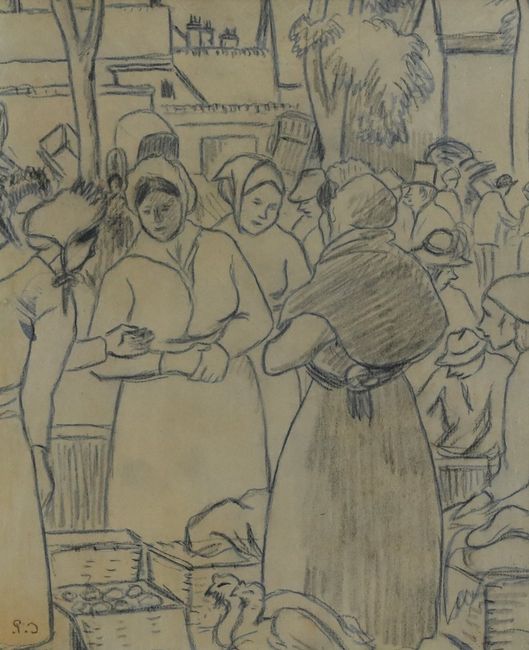 Le Marché by Camille Pissarro contemporary artwork