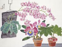 Peonies in Full Bloom by KUO Hsueh-Hu contemporary artwork painting