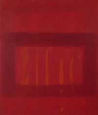 Cool Series #48, Striated Red by Perle Fine contemporary artwork painting, works on paper