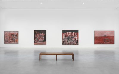 Exhibition view: Philip Guston, Philip Guston, 1969 – 1979, Hauser & Wirth, 22nd Street, New York (9 September–30 October 2021). © The Estate of Philip Guston. Courtesy the Estate and Hauser & Wirth. Photo: Genevieve Hanson.