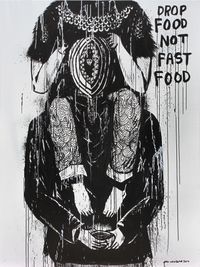 Drop Food Not Fast Food by Eko Nugroho contemporary artwork painting, works on paper, drawing