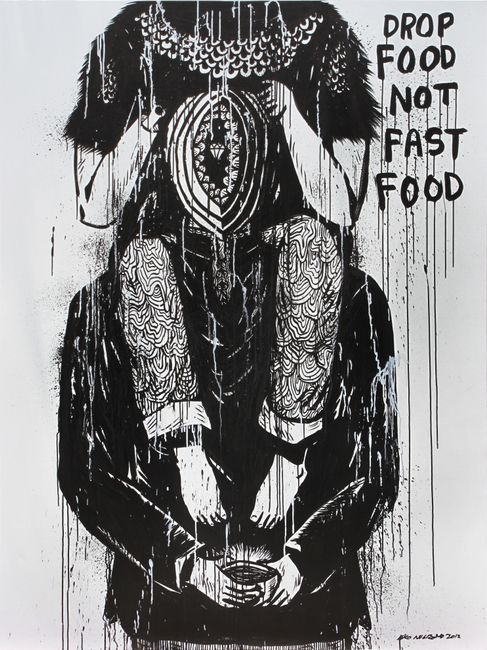 Drop Food Not Fast Food by Eko Nugroho contemporary artwork