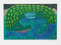 Crocodile by Mark Connolly contemporary artwork painting, works on paper