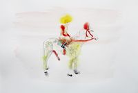 Jockey by Karen Densham contemporary artwork painting, works on paper