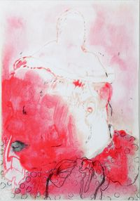 Pink Call from Bubble by Kristin Stephenson (Hollis) contemporary artwork works on paper