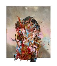 Head with Magenta and Cerulean 1 by Antony Micallef contemporary artwork painting, works on paper