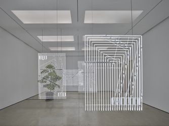 Exhibition view: Cerith Wyn Evans, ….)( of, a clearing, White Cube, Hong Kong (21 January–12 March 2022). Courtesy White Cube.