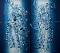 Vajrapani-A-UN-japan blue_ by Kohei Kyomori contemporary artwork painting, works on paper, sculpture, photography, print