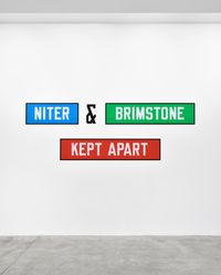 NITER & BRIMSTONE KEPT APART by Lawrence Weiner contemporary artwork mixed media