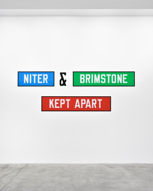 NITER & BRIMSTONE KEPT APART by Lawrence Weiner contemporary artwork