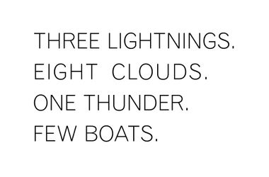 Contemporary art exhibition, Ugo Rondinone, THREE LIGHTNINGS. EIGHT CLOUDS. ONE THUNDER. FEW BOATS. at Gladstone Gallery, 530 West 21st Street, New York, United States