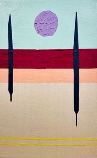 Purple sun by Ben Arpea contemporary artwork painting, works on paper