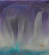 밤의 폭포 Waterfall at Night by So Young Park contemporary artwork painting