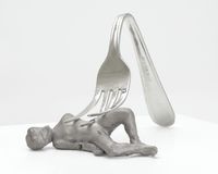 Fork Guy by Urs Fischer contemporary artwork sculpture