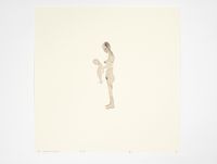 Woman holding a child 28.6.11 by David Austen contemporary artwork painting, works on paper