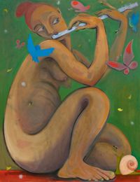 Flute Player by Antone Könst contemporary artwork painting