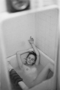 Jay in the Bathtub by Saul Leiter contemporary artwork sculpture, photography