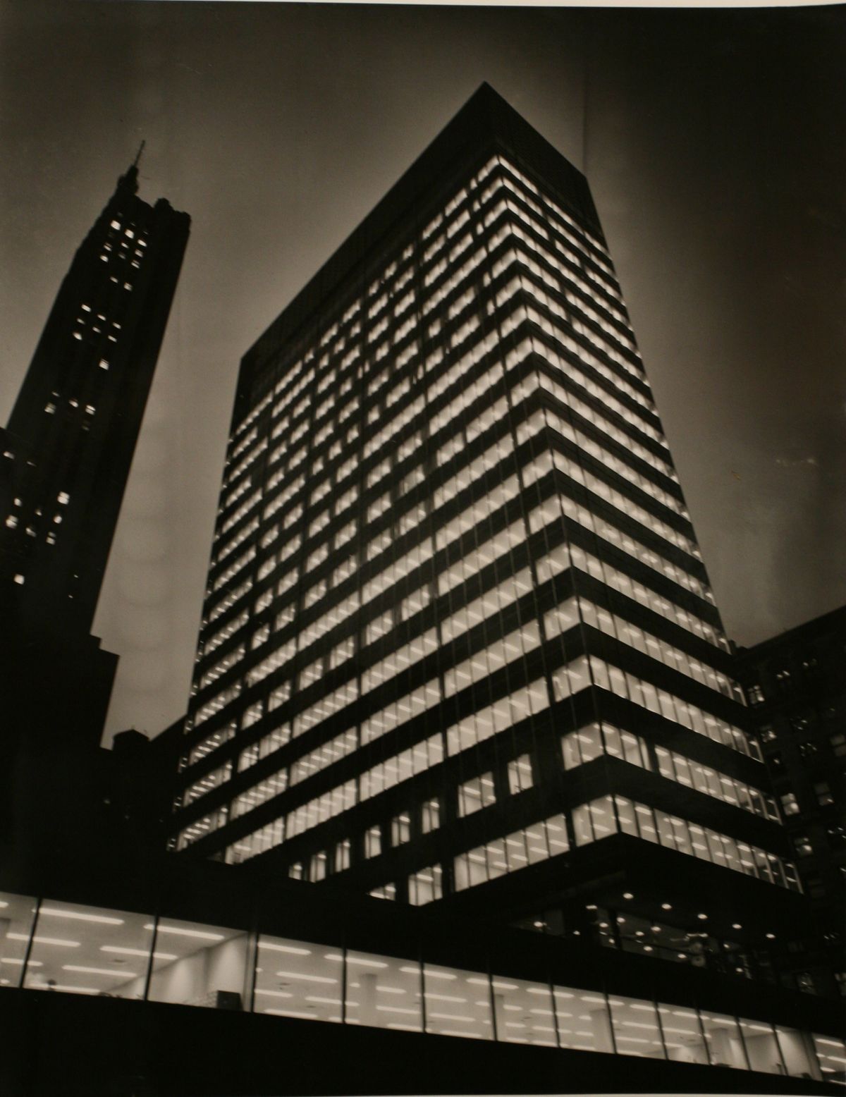 Lever House building, 390 Park Avenue, New York at Night, 1952 by André