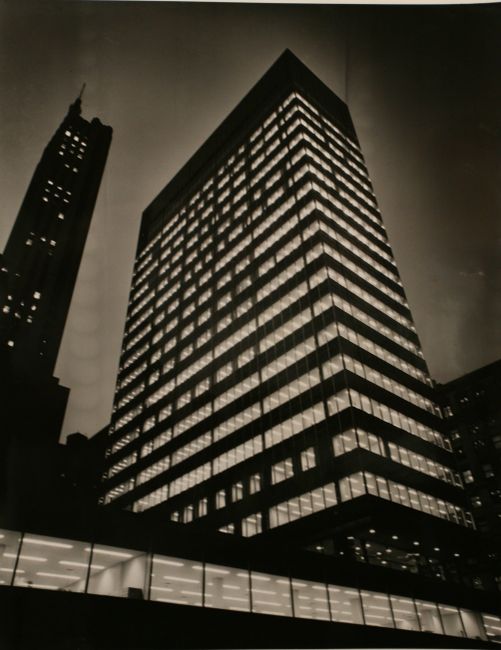 Lever House building, 390 Park Avenue, New York at Night by André Kertész contemporary artwork