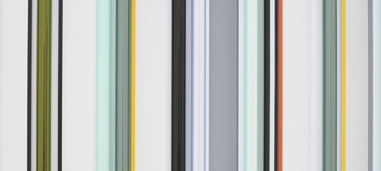 Robert Irwin, Kilts (2018) (detail). Shadow + Reflection + Colour. 72 × 103 1/4 x 4 1/4 inches / 182.9 × 262.3 × 10.8 cm. © Robert Irwin. Courtesy Pace Gallery.