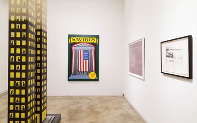 Exhibition view: Roger Brown & Andy Warhol, Politics, Rhetoric, Pop, Kavi Gupta, Elizabeth Street, Chicago (2 September–22 November 2016). Courtesy Kavi Gupta, Chicago.
