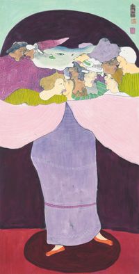 Untitled (The Purple Lady) 《無題》(紫衣女子) by Luis Chan contemporary artwork painting, works on paper, drawing