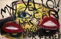 My Yellow Car Has 2 Mouths for Fenders by Jim Dine contemporary artwork painting, works on paper, drawing