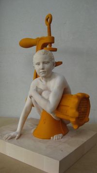 I try to leave something behind by Gehard Demetz contemporary artwork sculpture