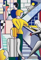Contemporary art exhibition, Roy Lichtenstein, Bauhaus Stairway Mural at Gagosian, 555 West 24th Street, New York, United States