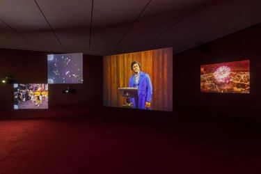Exhibition view: Isaac Julien, Lessons of the Hour, The Museum of Modern Art, New York (19 May–28 September 28 2024). Photo: Emile Askey.