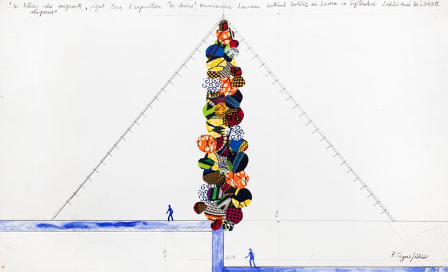 Le pilier des Migrants Disparus by Barthélémy Toguo contemporary artwork