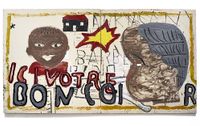 African Barber Shop Sign by Rose Wylie contemporary artwork painting