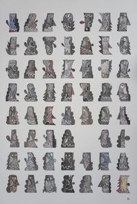 55 Heads 8-22 by Luis Lorenzana contemporary artwork painting, works on paper