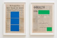 Art For Modern Architecture (New York Times – Moon Landing – 21/07/69 & Izvestiya – Moon Landing – 21/07/69) by Marine Hugonnier contemporary artwork mixed media