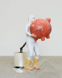타이벡을 입어, 그럼 안전해 보이잖아 Put on the Tyvek, then it looks safe by Kim Woonghyun contemporary artwork sculpture