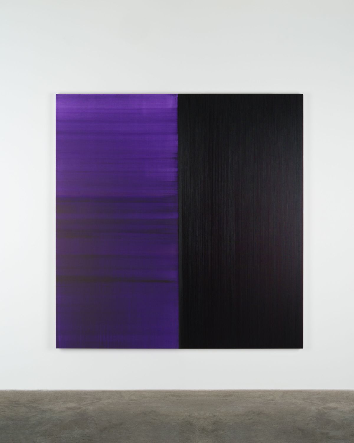 Exposed Painting Scheveningen Black, Red, Violet by Callum Innes