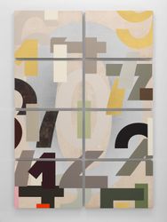 Darren Almond, Entropy, (2023). Aluminium, gold, silver and acrylic on linen, 146 x 102 x 3 cm. Courtesy SCAI the Bathhouse.