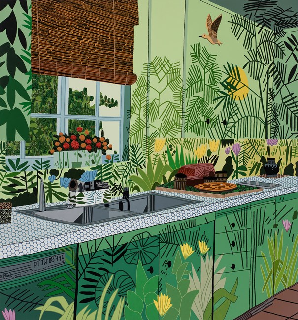 Jungle Kitchen by Jonas Wood contemporary artwork