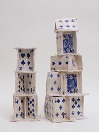 Bit and Pieces Card House by Jesse Edwards contemporary artwork ceramics
