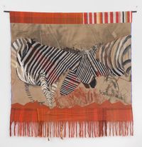 Zebras by Emma Amos contemporary artwork painting, sculpture, textile